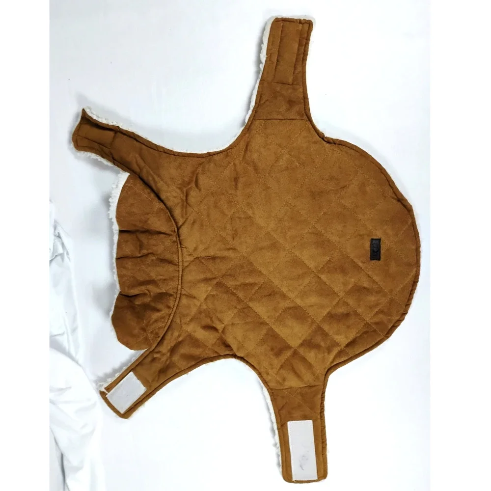 UGG Brown Dog Coat Large Quilted Sherpa Fleece Lined Hook Loop Closure